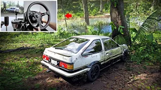 Restoring Takumi's Abandoned AE86 - Forza Horizon 5 (w/900° Steering Wheel)