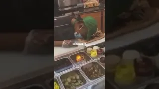 Lady Fall Asleep While Making A Subway Sandwich 😳 (WOW)