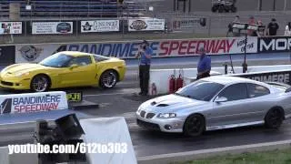 Chevy Corvette Z06 vs LS2 Pontiac GTO Drag Race