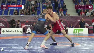 1/2 GR - 66 kg: S. BOLKVADZE (GEO) df. D. KARECINSKI (POL), 5-0