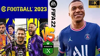 eFootball 2023 vs Fifa 22 Xbox Series X 4k60fps