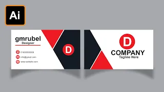 How to make Double Part Business Card  Design in Illustrator cc 2023