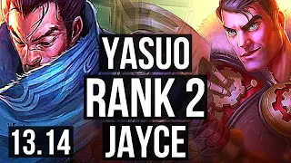 YASUO vs JAYCE (MID) | Rank 2, Rank 1 Yasuo, 7/1/5, 400+ games | KR Grandmaster | 13.14