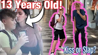 KISS OR SLAP IN THE MALL! *13 years old*