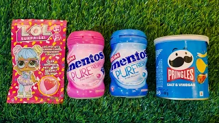 Satisfying Video🥳|Unpacking And Mixing Color Candy in Pink and Blue Mentos VS Pringles ASMR 🍭