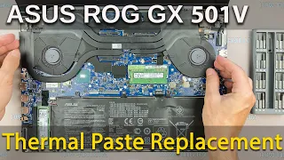 Asus ROG Zephyrus GX501 Disassembly, fan cleaning and thermal paste replacement