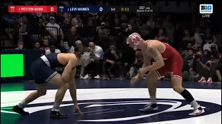 Levi Haines(PSU) vs Peyton Robb(NEB) 2/18/24 (Jeff Byers Radio Call)