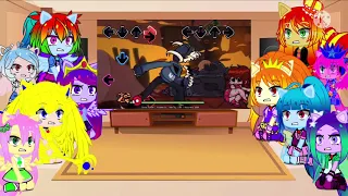 The 4 Rainbooms, Cozy Glow, Lemon, & The 4 Dazzlings react to Fnf Tabi vs Whitty! (So, so awesome!!)