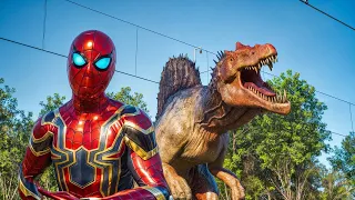 Spinosaurus Attacks Spiderman Extended & Remastered