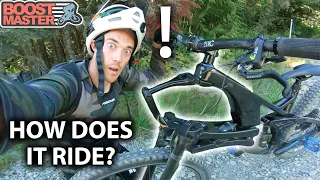 The CRAZIEST Bike I've Ever Ridden! - Trying a Linkage Fork! Whistler Bike Park | Jordan Boostmaster
