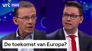Europese lijsttrekkers Wouter Beke (CD&V) en Tom Vandendriessche (Vlaams Belang) in debat