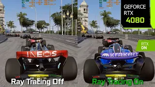 F1 23 Ray Tracing On vs Off - Graphics/Performance Comparison | RTX 4080 4K DLSS 3.1 Quality