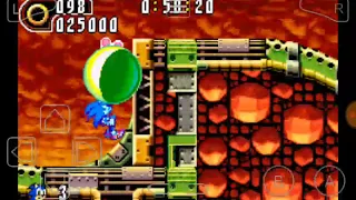 Прохождение Sonic Advance 2: Hot Crater Zone. Часть 2. (Не самый сложный босс)