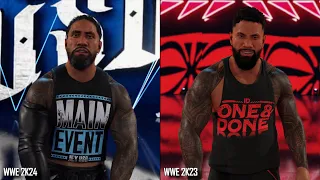 WWE 2K24 vs WWE 2K23 - Jey Uso Entrance Comparison (YEET)