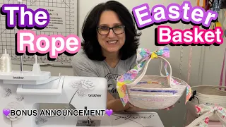 💜🐣 How To Make The Rope Easter Basket ~ Rope Basket With Tall Handles