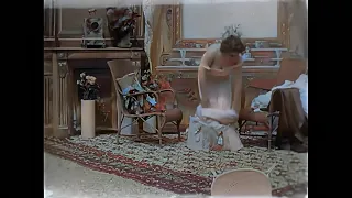 [4k, 60fps, colorized] (1896) Victorian eroticism: Woman undressing.Wedding night.