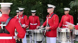U.S. Marine Drum and Bugle Corps Drumline warmup at CHS, 8/1/2022