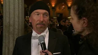 "I'm a medical science fan – some might say, a groupie." U2's The Edge attends the Nobel Banquet