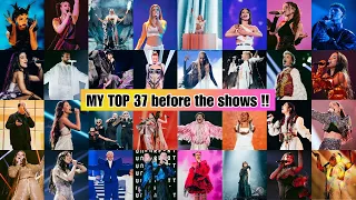 🇸🇪🩷🧡💛ESC 2024 | MY TOP 37 (after rehearsals)