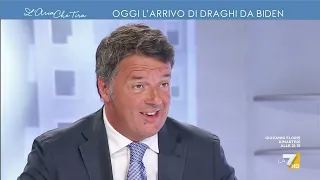 Incontro Draghi - Biden, Matteo Renzi contro Giuseppe Conte: "Come fa a fare il pacifista? Lui ...