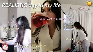 a REALISTIC day in my life! | school, cleaning, work, gym |
