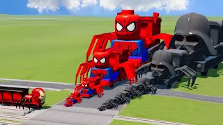 Big & Small Darth Vader the Train vs Big & Small LEGO Spider-Man the Train vs Thomas the Train