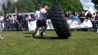 NORTHERN IRELANDS STRONGEST MAN 2013 1,000LB TYRE FLIPS REPS.