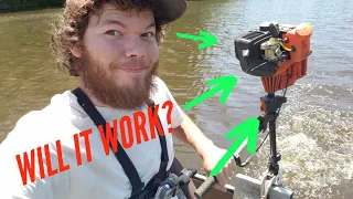 Homemade weedeater outboard build water test