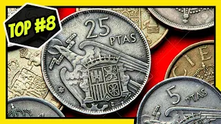 🚩 TOP 8: Monedas ESPAÑOLAS mas VALIOSAS (1939-1975) | PESETAS El Mundo de las Monedas