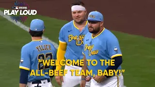 The big boys mic’d up on Play Loud!! Brewers’ Rowdy Tellez, Royals’ Vinnie Pasquantino crack us up