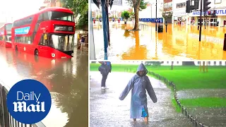 London floods: Chaos in capital after torrential rain causes havoc and flooding on streets