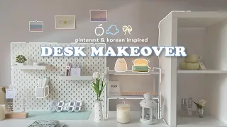 aesthetic desk makeover 2024 💐 minimalist setup, ikea haul | korean & pinterest inspired 🌷