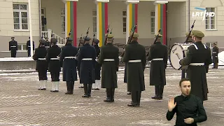 Trijų Baltijos valstybių vėliavų pakėlimo ceremonija. Lietuvos Respublikos Prezidento kalba.