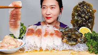 간이 콩알 만한 쥐치회, 내장을 도둑 맞은 해삼 리얼사운드 먹방 ASMR RAW FILEFISH,SEA CUCUMBER MUKBANG EATING SOUNDS NO TALKING