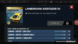 Nfs no limits : Lamborghini Aventador SV replayable blueprints