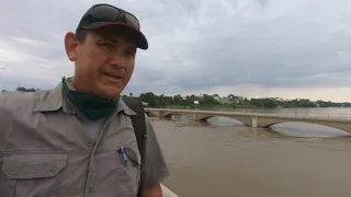 Orange river flood update 13 February  2021. Upington bridge, levels dropping slightly.