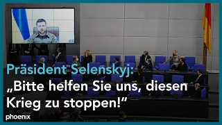 Videoansprache von Präsident Selenskyj (Ukraine) an den Deutschen Bundestag am 17.03.22