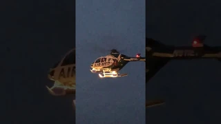 Santa arrives at the Christmas Festival in a helicopter