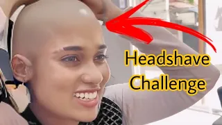 longhair girl head shave challenge, comment 🪒 for next video - just for fun no other intention 😉