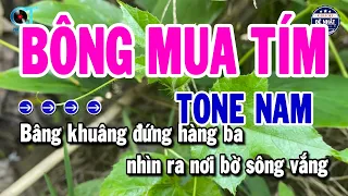 Karaoke Bông Mua Tím Tone Nam ( D#m ) Nhạc Sống Trữ Hay | Karaoke Đệ Nhất