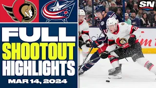 Ottawa Senators at Columbus Blue Jackets | FULL Shootout Highlights - March 14, 2024