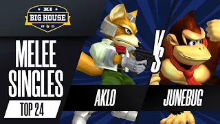 Aklo (Fox) vs Junebug (Donkey Kong) - Melee Singles Losers Top 16 - The Big House 11