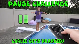 Extreme Pause Challenge! Pranking Carlie