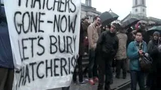 Anti Margaret Thatcher party in Trafalgar square (Guardian)