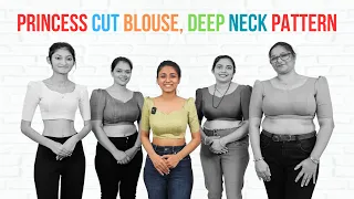 Princess Cut Deep Neck Blouse Cutting Tutorial | Detailed Guide By Priya MG