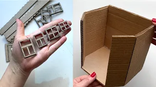 DIY 🏠🪻 Interesting Cardboard Idea | Cachepot Miniature House | Cardboard Crafts