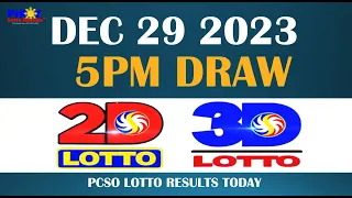 Lotto Result Today 5pm Dec 29 2023 [Swertres Ez2]
