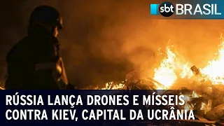 Rússia lança drones e mísseis hipersônicos contra Kiev, capital da Ucrânia | SBT Brasil (16/05/23)