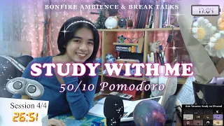 Study with me live | 4 hours | 50/10 Pomodoro  | Part 1