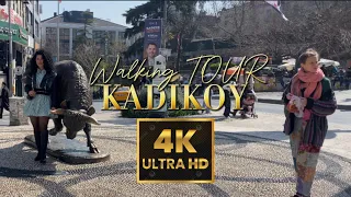 ISTANBUL TURKEY 2024 - KADIKOY DISTRICT-CITY CENTER-ISTANBUL SEASIDE 4K WALKING TOUR ON A SUNNY DAY